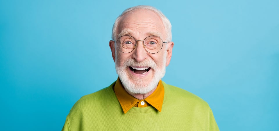 Old man excited